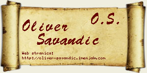 Oliver Savandić vizit kartica